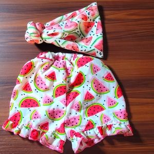 Size 2T Ruffled Shorts and Headband
